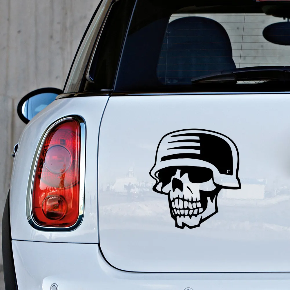 MIGNATIS - Helmet Skull Modified Car Auto Sticker Mural Art Decal For Car Window Loptop Decoration Vinyl Stickers Waterproof Flood