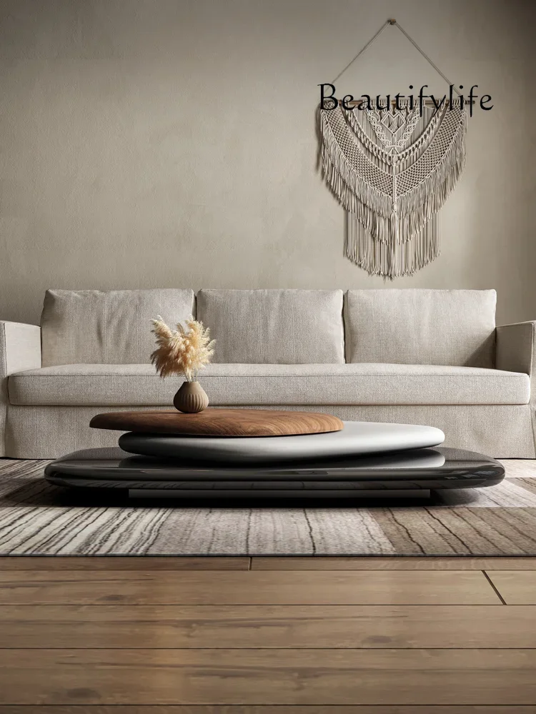 

Nordic Antique Style Solid Wood Household Minimalist Creative Rotational Tea Table