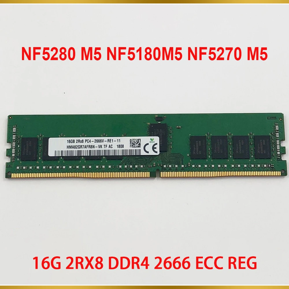 

1PCS Server Memory NF5280 M5 NF5180M5 NF5270 M5 RAM For Inspur 16GB 16G 2RX8 DDR4 2666 ECC REG