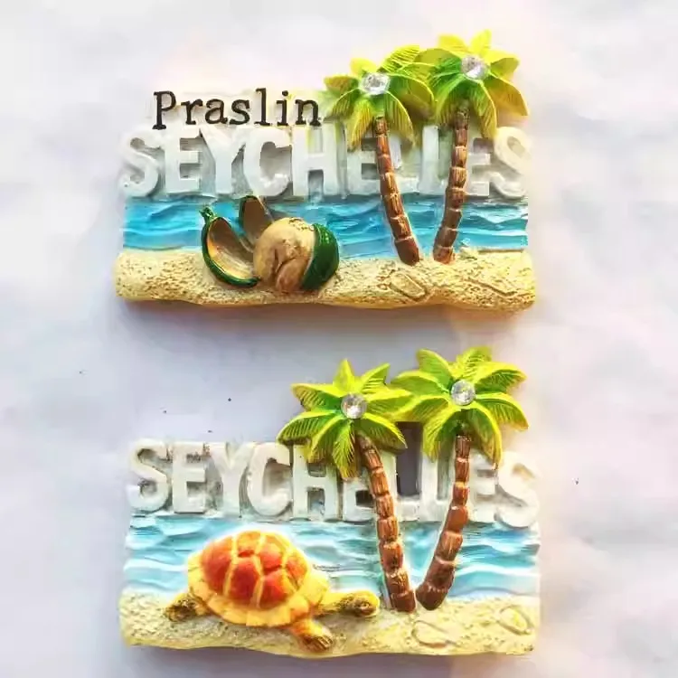 Seychelles World Natural Heritage Tropical Palm Forest 3D Landscape Tourist Souvenir Magnetic Sticker Fridge Sticker