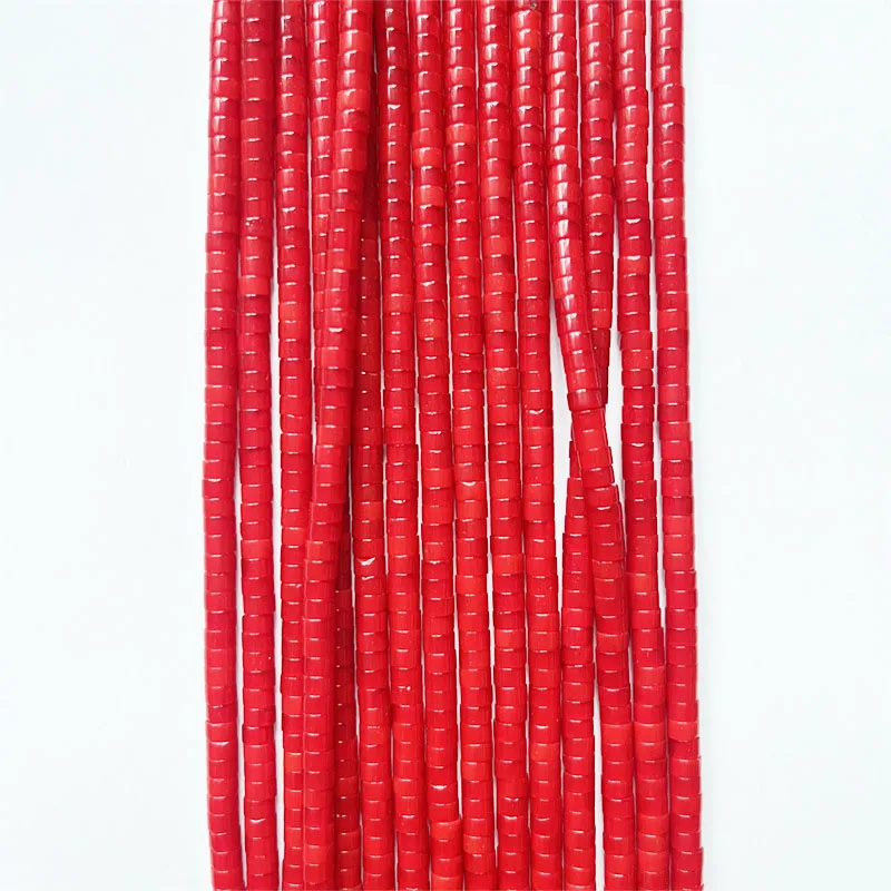 2*4MM Heishi Red Coral Color Gemstone Abacus Disc Natural Stone Beads For Jewelry Making DIY Bracelet Necklace Earrings 4