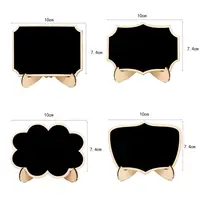10pcs Mini Lace Shape Message Board Easel Stand Memo Props Table Place Card Black Wooden Chalkboard Signs Wedding Party 6