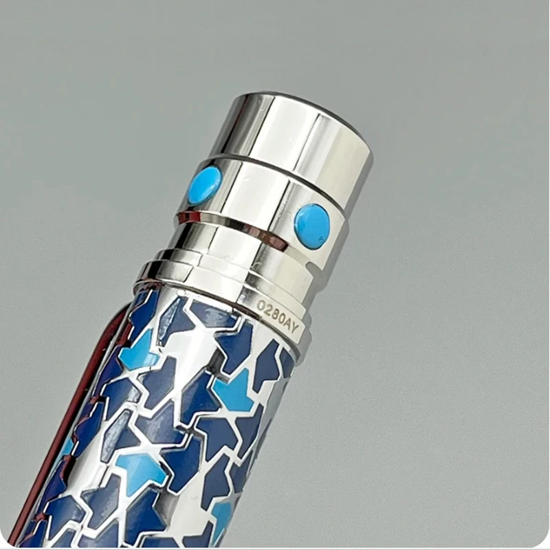 Imagem -05 - Caneta Esferográfica Rollerball Escultura Azul com Número de Série Escrita Papelaria de Luxo Suave