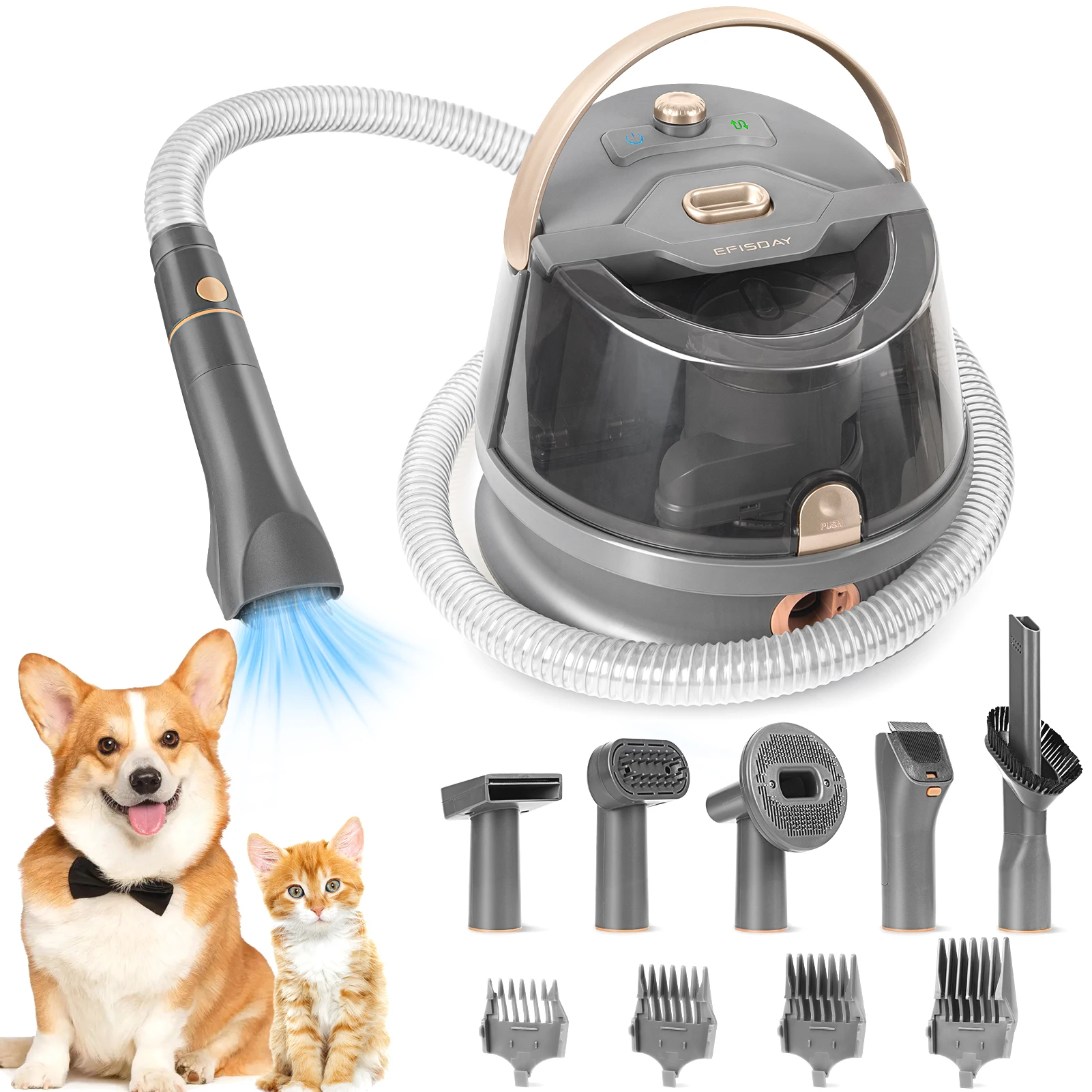 2024 New Hot Wind Blower Vacuum Cleaner Cat Shedding Clipper Dog Hair Vacuum Grooming Kit for Pet