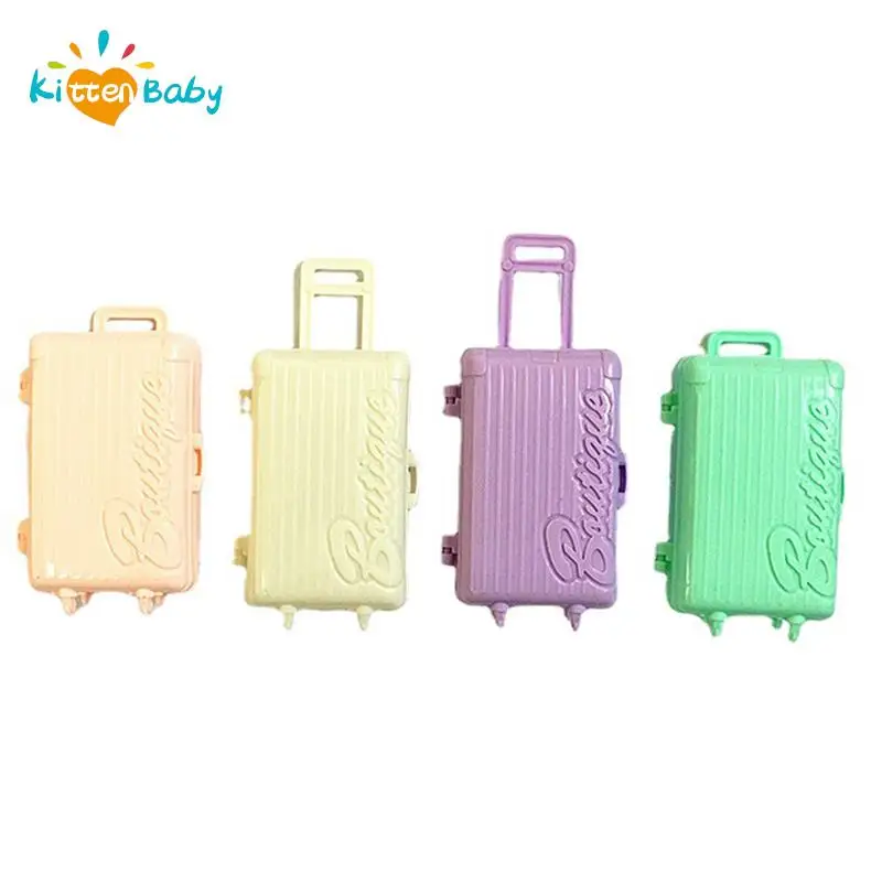 Dollhouse Miniature Luggage Suitcase Storage Trolley Case Travel Holiday Toy Dolls House Handbag Model for doll house decor