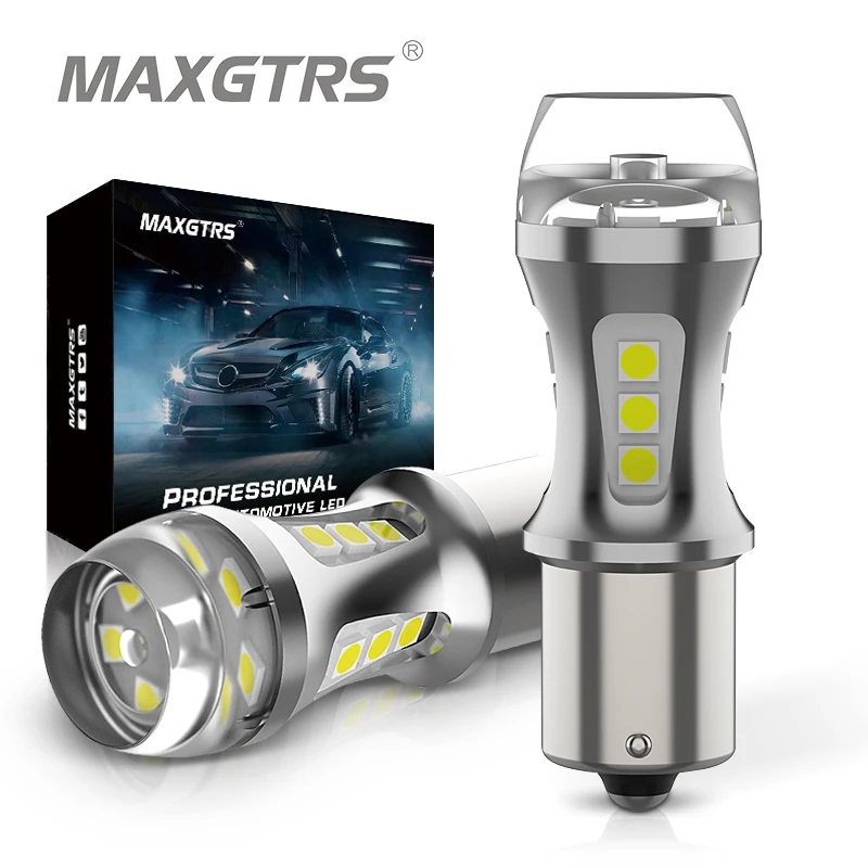 

2x 1200LM MAXGTRS T20 W21W LED 1156 BA15S P21W 7440 7443 W21/5W Car Bulb Canbus LED Lamp Auto DRL Reverse Turn Signal Light 12V