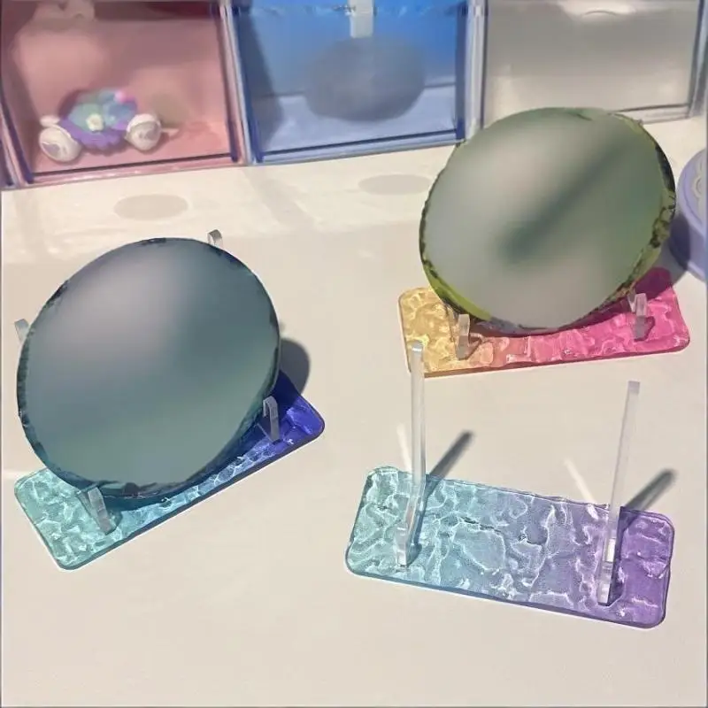 1Pcs Acrylic Display Stand, Badge Water Ripple Holder, Badge Display Rack, Desktop Card Holder