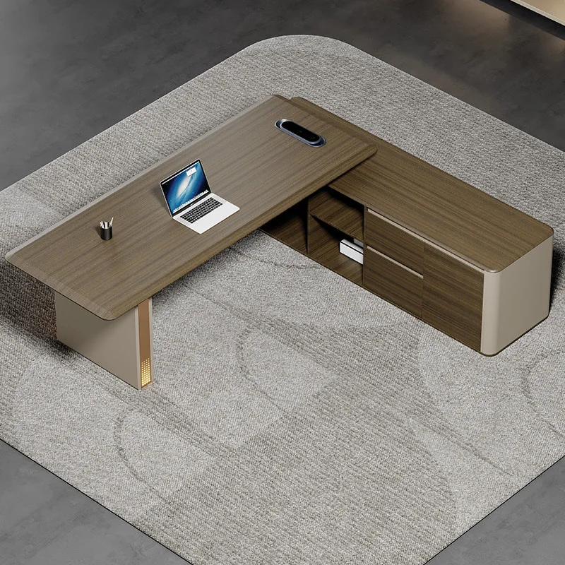 

Boss CEO Manager Office Table Office Furniture L Shape Modern Executive Office Desk With Cabinet
