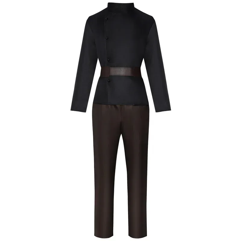 Aa124LQMovie Sternenkriege Count Cosplay Traje Casaco Camisa Calças Cinto Jedi Conselho Dooku Role Play Uniforme Guerreiro Hallow