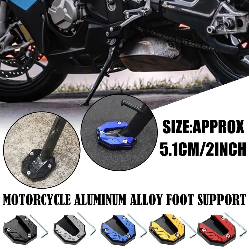 Aluminum Alloy Motorcycle Bike Kickstand Extender Foot Side Stand Extension Foot Pad Support Plate Motorbike Accessories