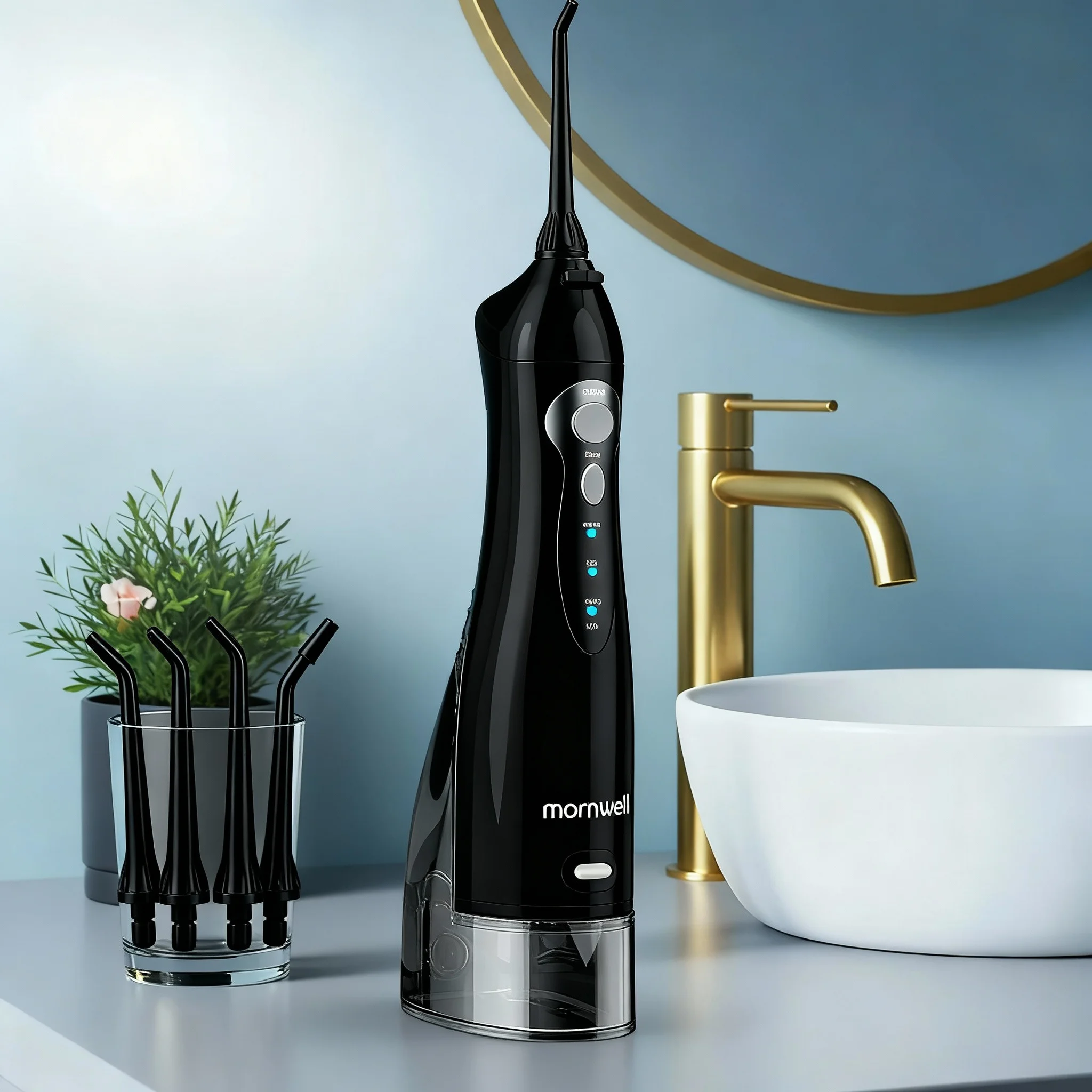 

Portable Water Dental Flosser Cordless for Teeth Cleaner,3 Modes 4 Jet Tips Dental Oral Irrigator,Rechargeable IPX7 Waterproof