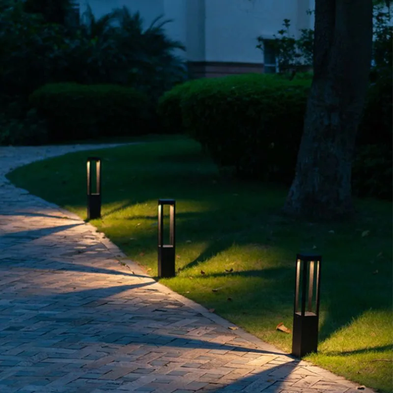Modern Outdoor Waterproof LED Long Lawn Lamp 7W 85~265V Finale Aluminum Square Street Light For Garden Courtyard Villa Lighting