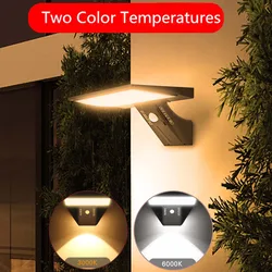 Lâmpadas exteriores solares Sensor de movimento da parede do jardim Street Lawn Light IP 65 Waterproof Warm White Courtyard Solar Power Spotlighting