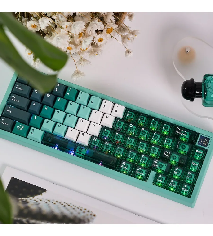 Sublimation PC Pad Printing Original Factory Suitable Wooting Mechanical Keyboard Green Forest gradual change Keycap
