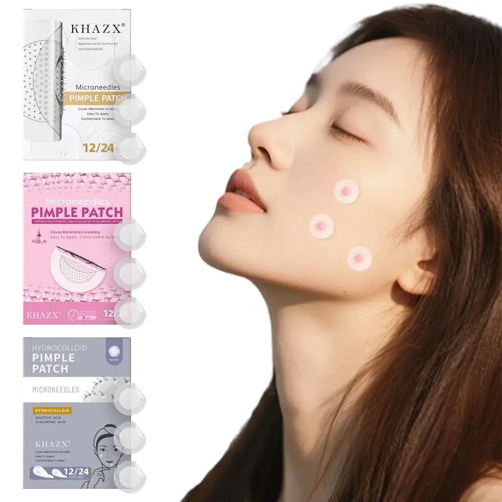 12/24Pcs Micro Needle Pimple Patch For Fade And Repair Acne Hydrocolloid Micropoint Pimple Patch For Acne Pimples Overnight 2026
