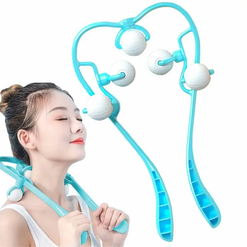 Neck Roller Massager Tool Neck Massager With 5 Balls Massage Point Neck Massager Roller Shoulder Handheld Massager For Tissue