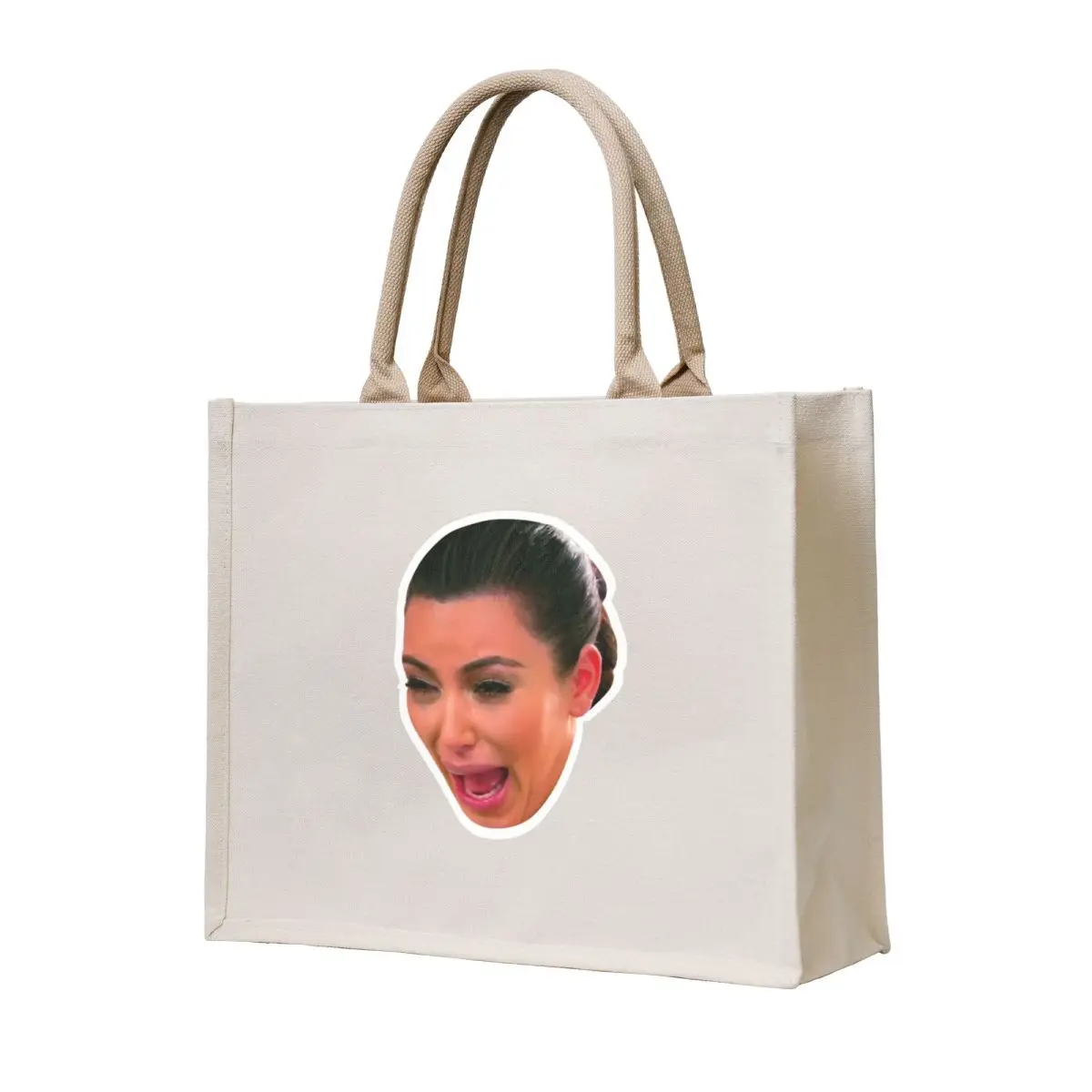 

Kim K Crying Sticker Tote Bag shopping trolley bag tote bag custom tote bags aesthetic shopping logo