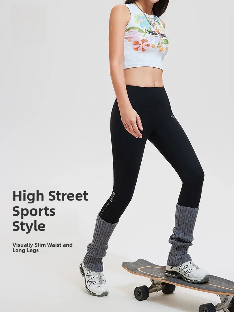 COSLEAF High Waist Yoga Pants Women's Fitness Sporty Slimming Base Layer Pants Tummy Control Butt Lifting Long Trousers