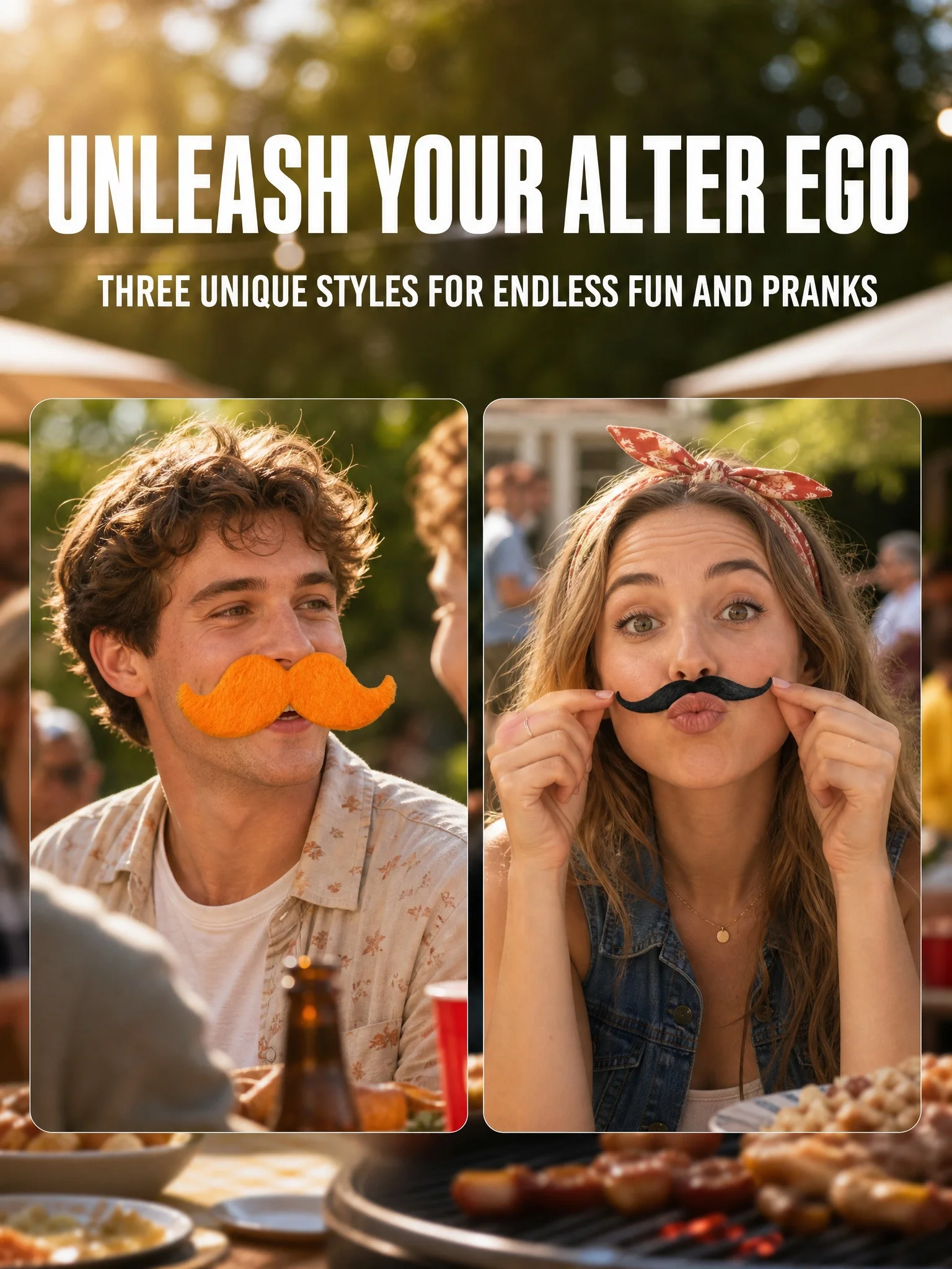 8 pièces/ensemble de fausses moustaches autocollantes - Accessoires de costume réalistes pour Halloween, Fiesta, Cosplay et séance photo de fête