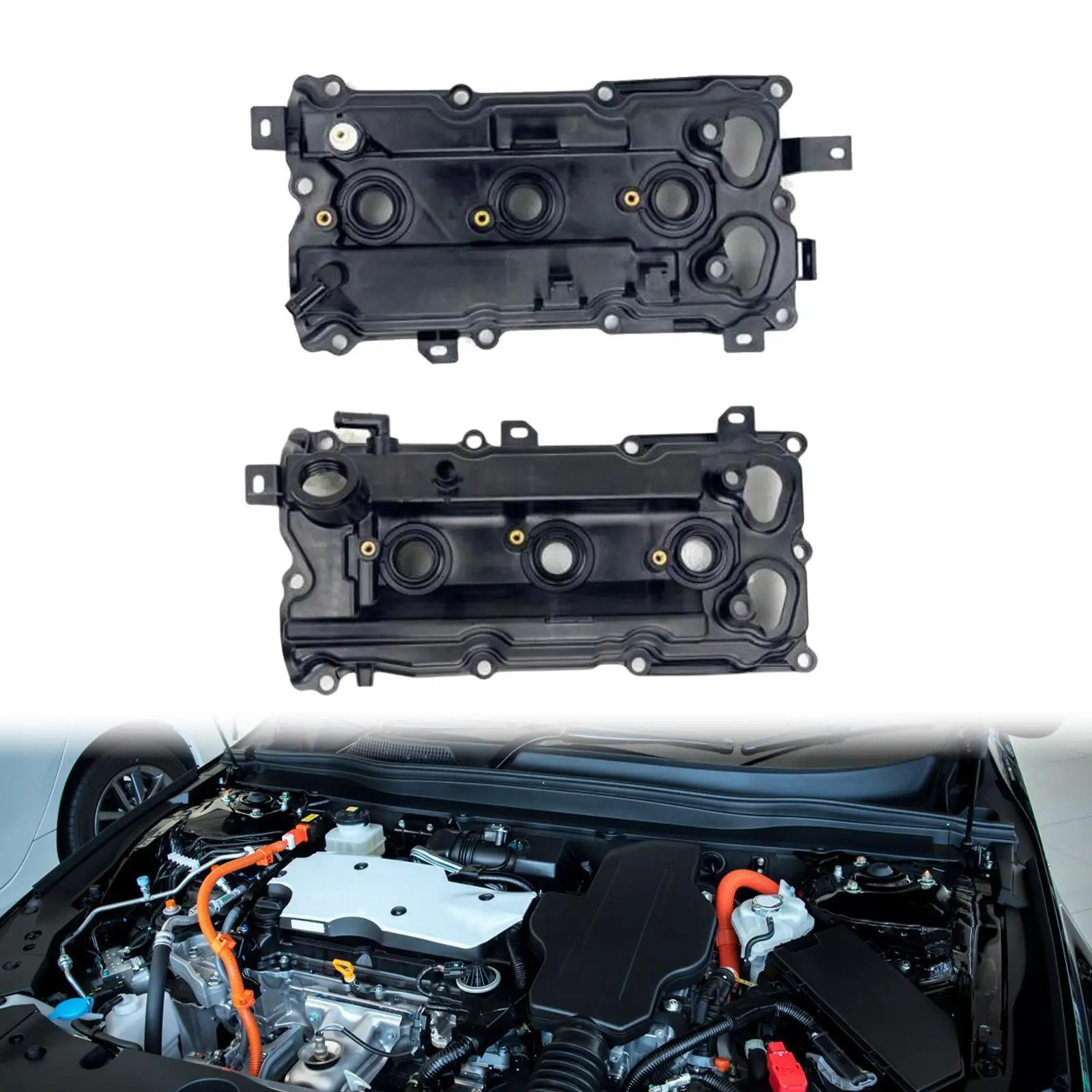 2x Engine Valve Covers with Gaskets Sturdy Accessories High Performance Easy Installation Replacement for Infiniti M35 M35H