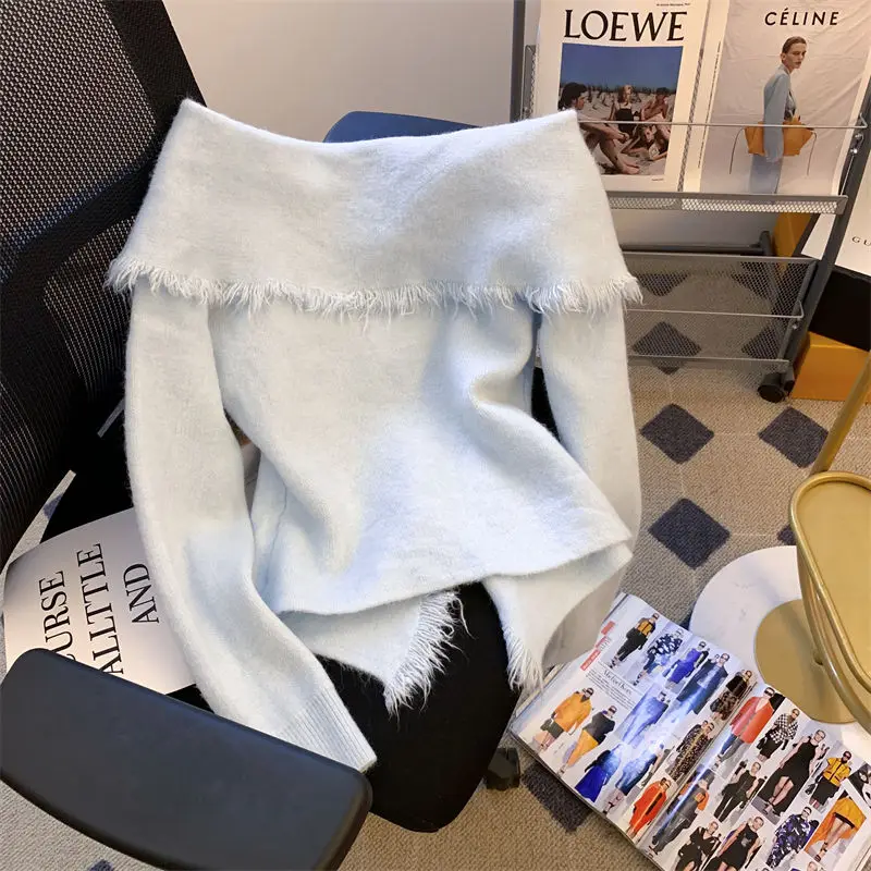 

Свитера Джемперы Пуловеры Женские вязаные меховые Y2K Металлические детали Концерт Ежедневный фестиваль Рок Альтернатива Панк Субкультура Осеннее оборудование