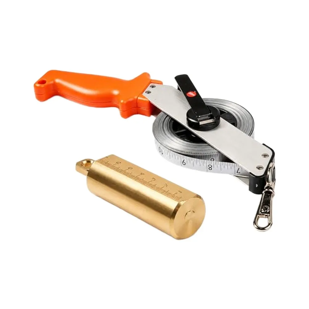Precision Double-Sided Oil Dipstick with Nickel-Plated Steel Tape Comfortable Rubber Handle and Reliable Manual Rewind Feature