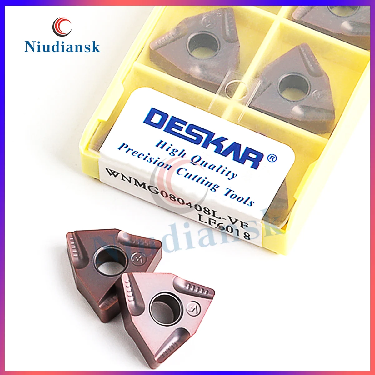 DESKAR WNMG080404R-VF WNMG080404L-VF WNMG080408R-VF WNMG080408L-VF LF6018 Metal Turning Tool CNC Lathe Carbide Inserts Tool Part