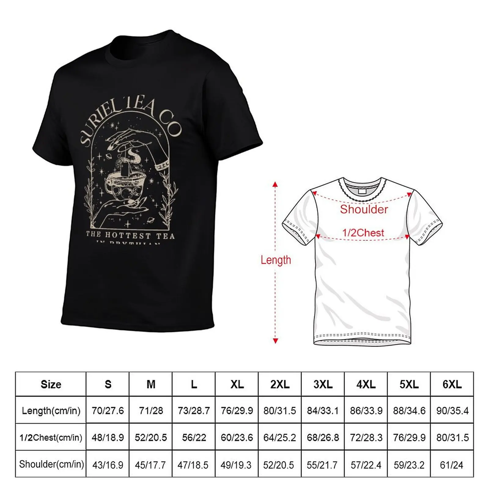 Suriel Tea Co The Hottest Tea In Prythian T-Shirt vintage clothes tees Short sleeve tee shirts men graphic