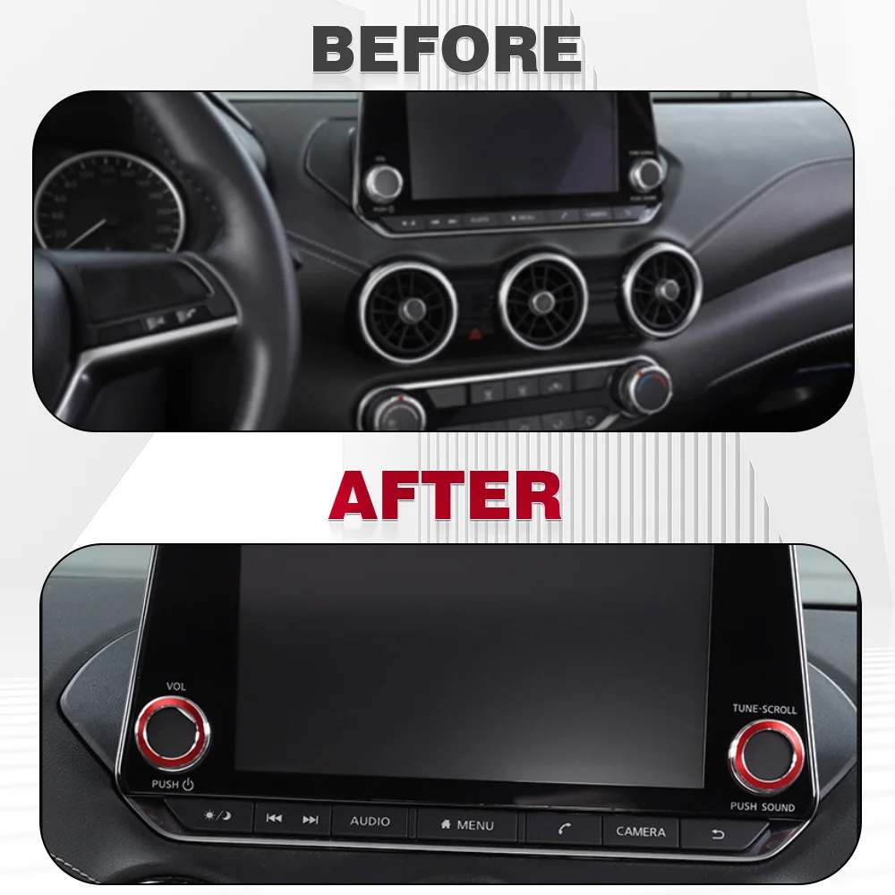 2pcs Center Console Volume Switch Cover Trim for Nissan Sentra S SV&SR 14th Gen 2020 2021 2022 2023 2024 2025 Aluminum Alloy