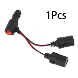 1 Uds encendedor de cigarrillos de coche 12V/24V adaptador de divisores de encendedor con interruptor de encendido y apagado 1 macho a 2 enchufes hembra Y divisor