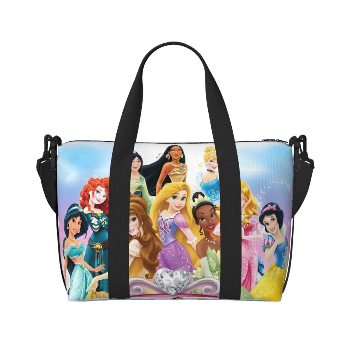 

Custom Large Kawaii Princess Tote Bag Women Classical Anime Cartoon Shoulder Shopper Gym Beach Travel Bag