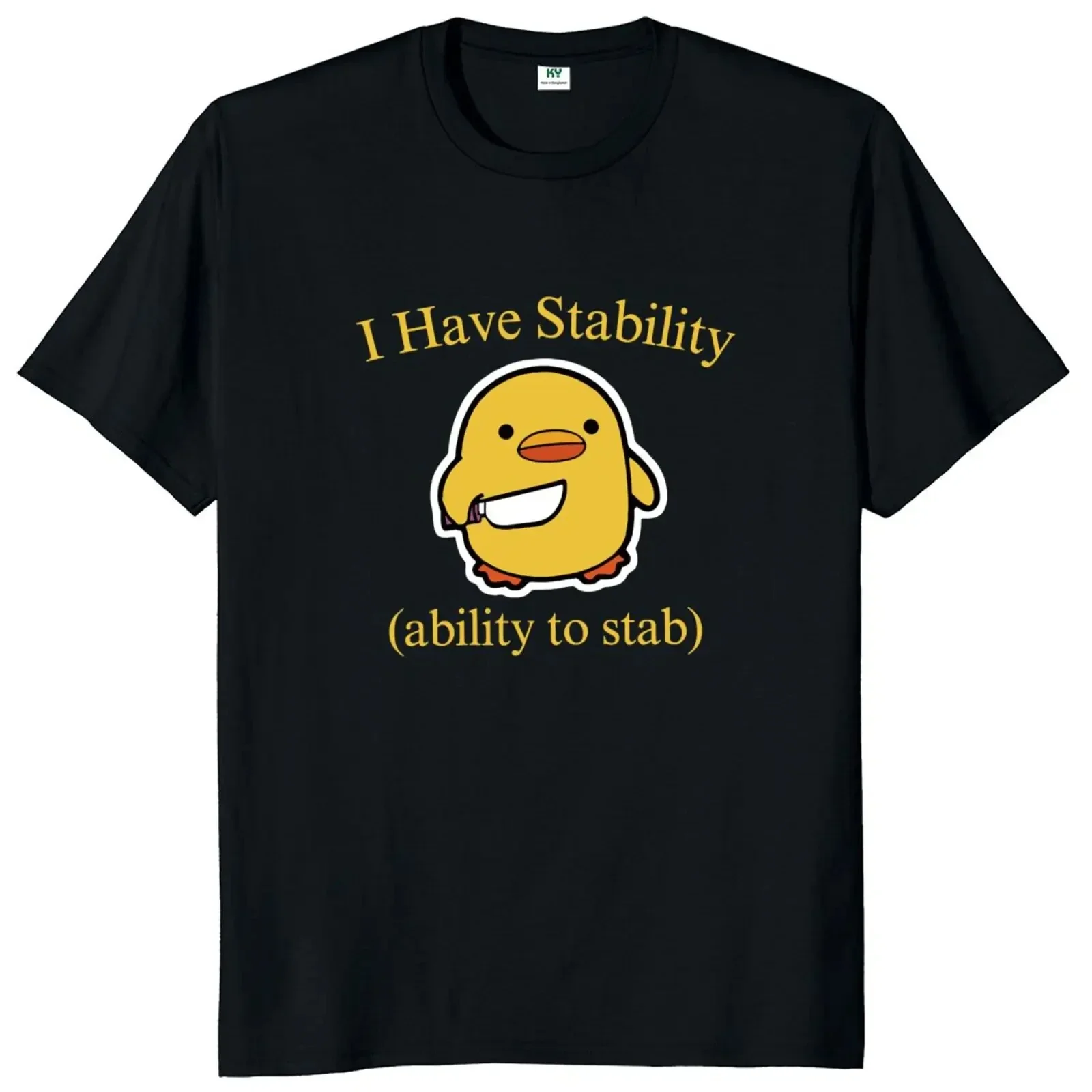 

Stability Ability To Stab Chick Meme Graphic Tee Soft Cotton Unisex T Shirt Short Sleeve Casual Trip Top