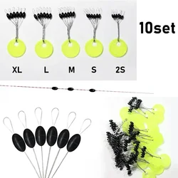 60 pz 10 gruppo gomma silicone Space Bean Sea Carp pesca a mosca gomma nera tappo ovale pesca galleggiante pesca Bobber