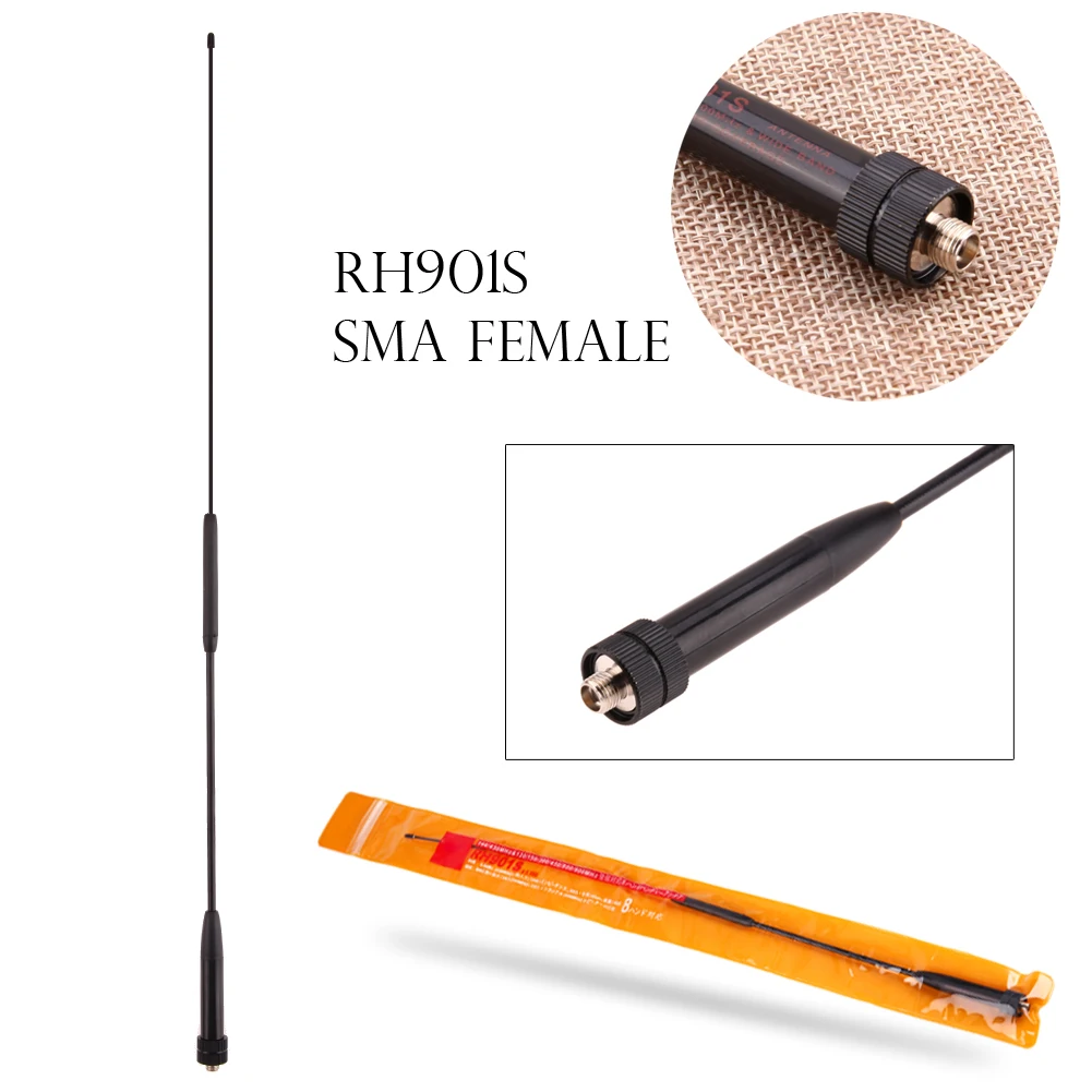 RANZ-intercomunicador de mano SMA hembra RH-0901S, antena curva de alta ganancia, 3.8dBi Para Kenwood Baofeng UV5R 888S, accesorios de