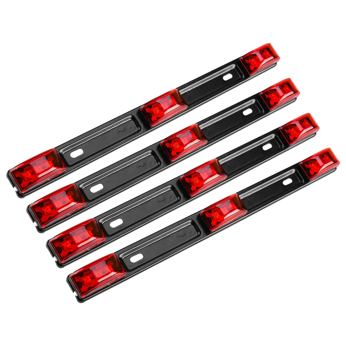 

4pcs Stainless Red LED Rear Clearance ID Marker Light Bar Fit for Truck Trailer Pickup Boat Tail Lamp