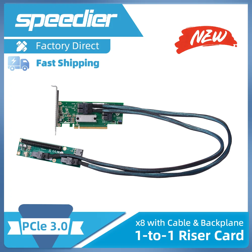 PCI-E 3.0 Adapter Card + Riser Cable X4 X8 1-to-2 1-to-4 for EGPU Game Graphics Card GPU External Expansion Extension Baseplate
