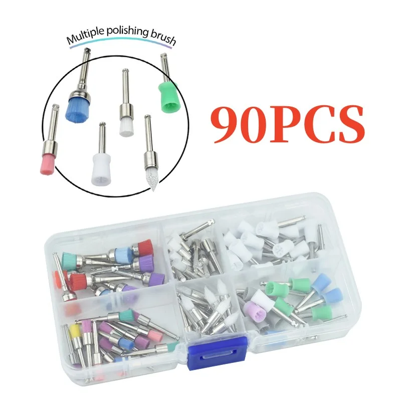 

90Pcs/box Conjunto De Escovas De Polimento Dentário Copo Escova Colorida Prophy