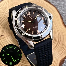 2023 New Tandorio Men Automatic Mechanical Watch Coffee NH35 PT5000 40mm Luxury Sport Luminous 20BAR Swim Dive 120 Click Bezel