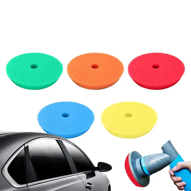 

Car Polishing Sponge Pads Vehicle Removes Scratches Cutting Sponge Pads 5Pcs Polishing Machine Wax Pads Kit auto accessories