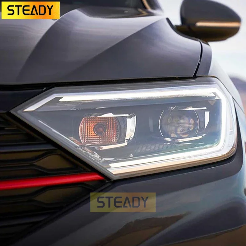 2 Pcs Car Headlight Protective Film Restoration Transparent Black TPU Sticker For Volkswagen Jetta VW MK6 A6 MK7 A7 Accessories