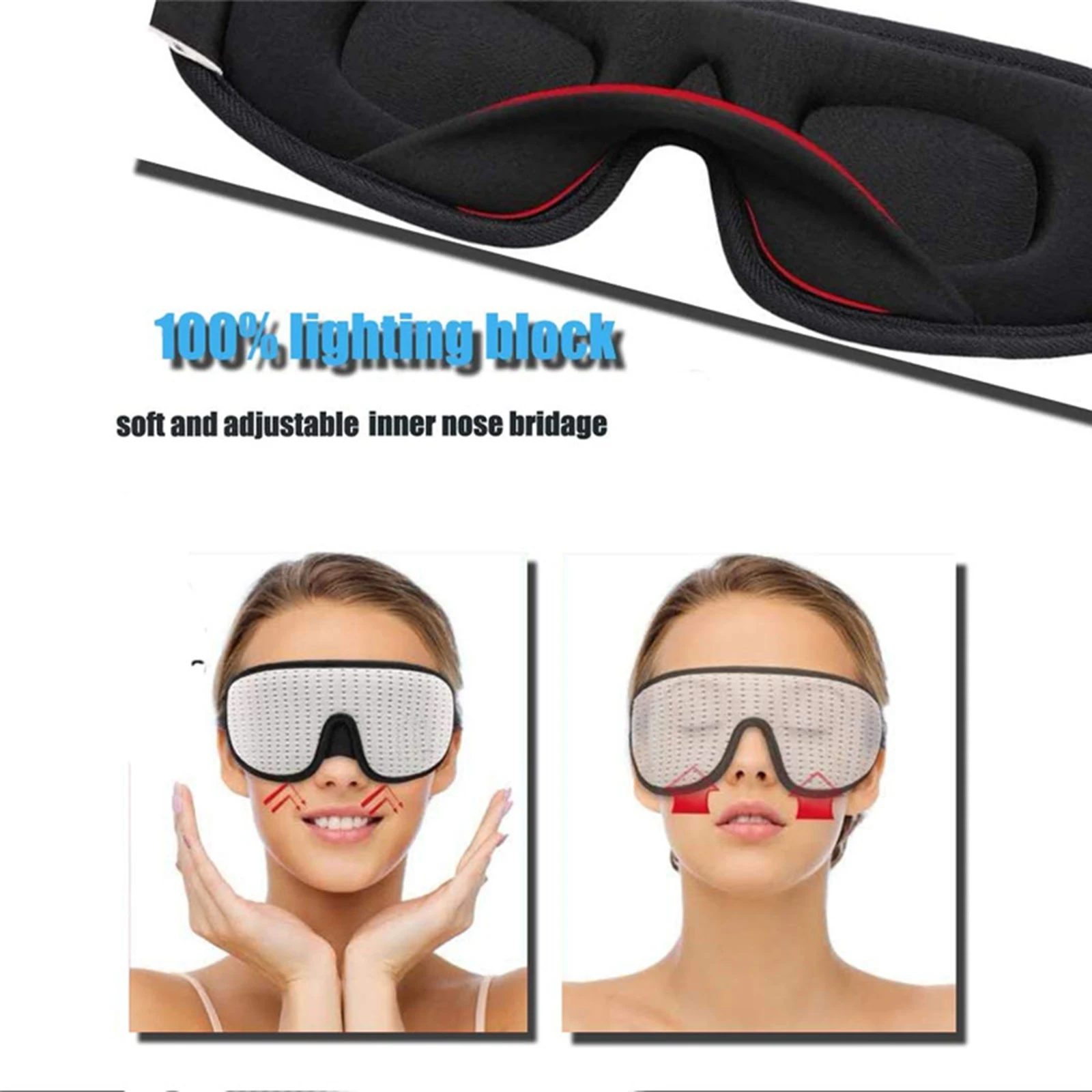 3D Sleep Mask Sleeping glasses Eye Mask for Women Men Night Blindfold Eye Cover Night Breathable Slaapmasker Adjustable Strap