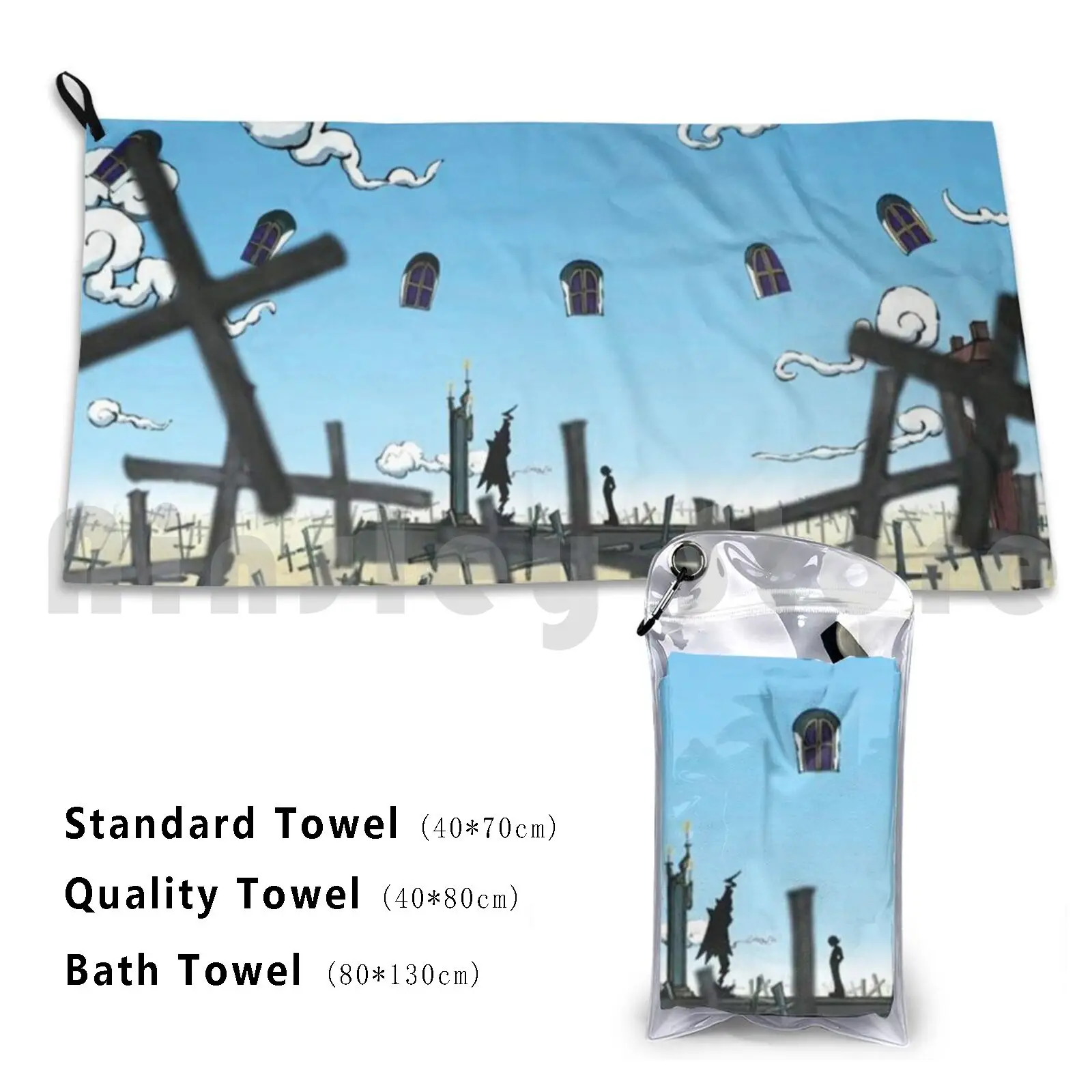 Lord Death's Office Custom Towel Bath Towel Death Death Scythe Weapon Soul Maka Anime Manga Japan