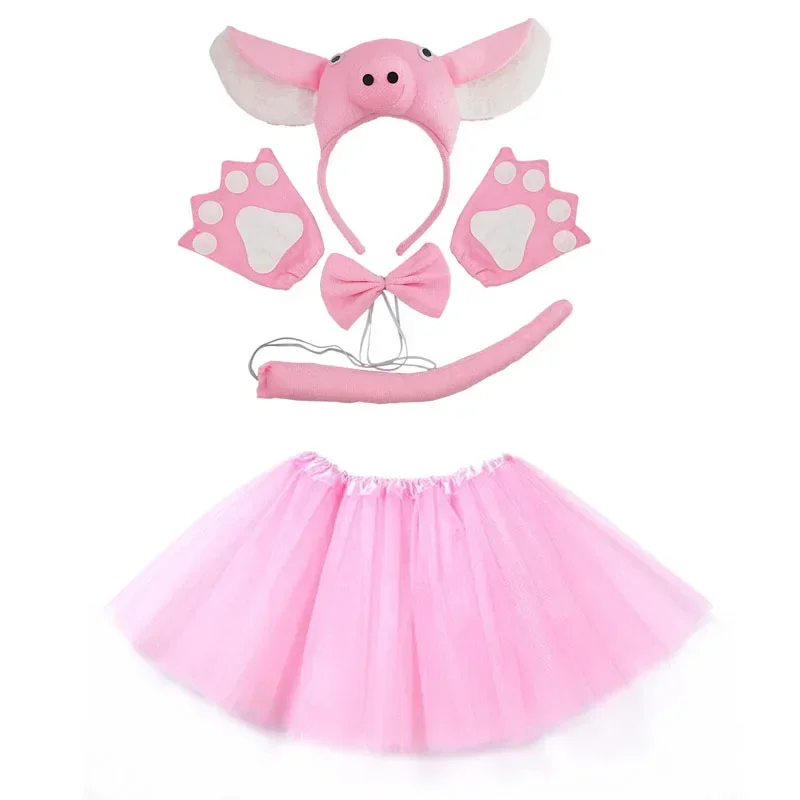 Animal Costume Ear Headband Tail Claw Gloves Tutu Skirt Birthday Party Makeup Props Gifts Halloween Cosplay Props