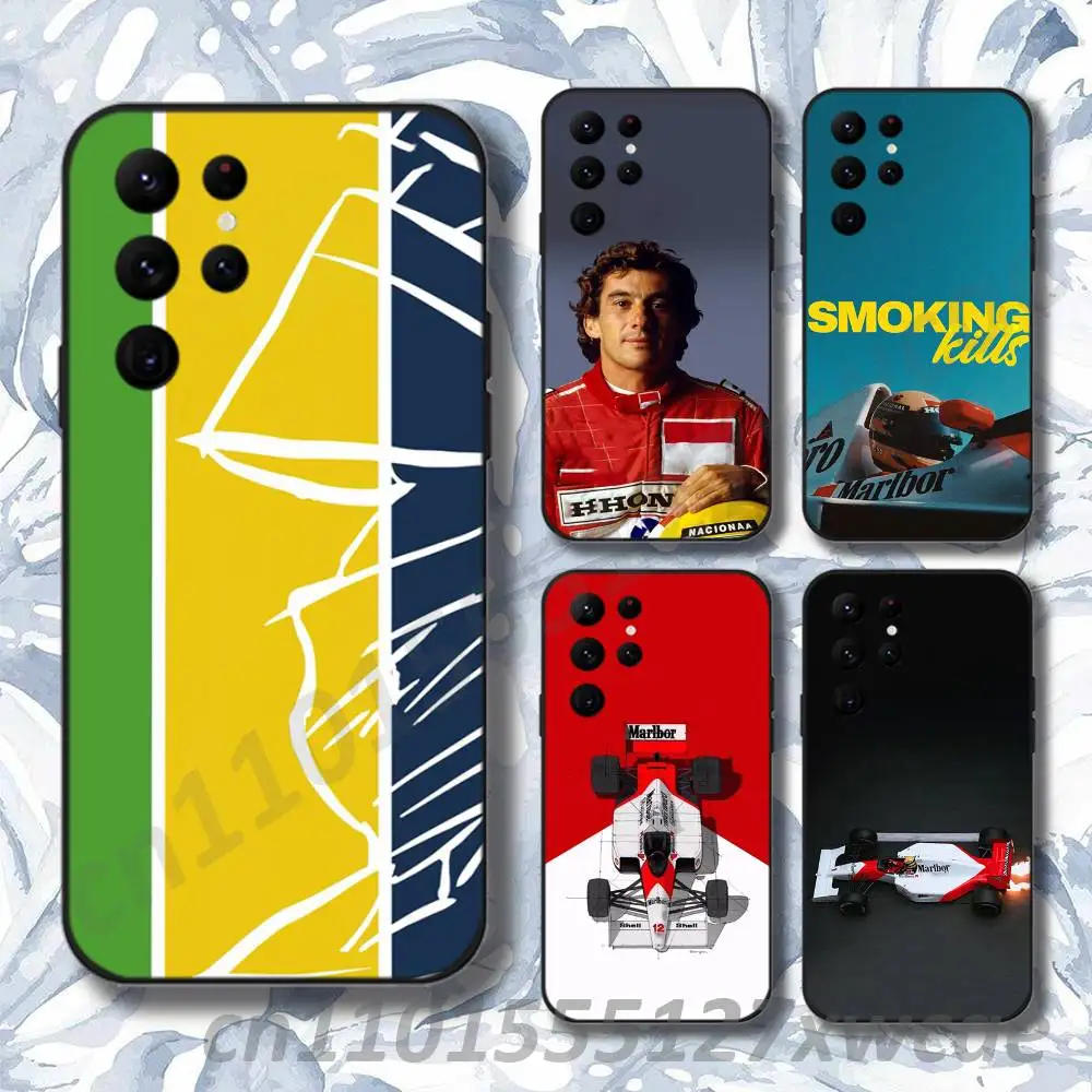 Racing A-Ayrton S-SennaS Cars Phone Case For Samsung S10,S21,FE,S21 ,S26,S25,S24,S23,Ultra,S9,S22,Plus Black Shockproof Silicone