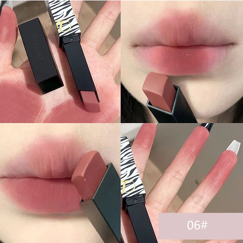 Sexy Nude Smoked Rose Matte Lipstick Lip Colour Velvety Lip Tint Solid Lip Gloss Waterproof Makeup Long Lasting Cosmetic