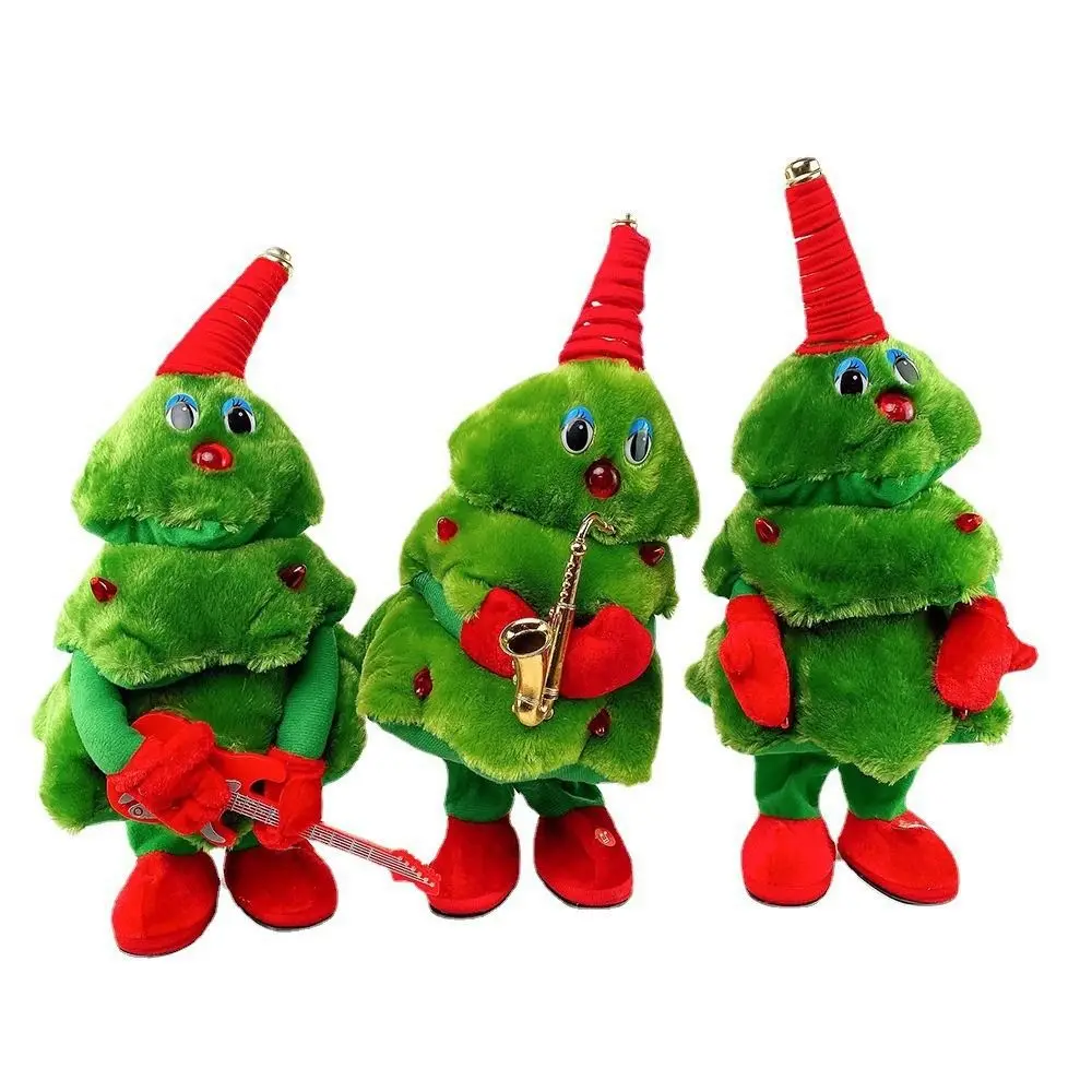 Festive Decor 35cm Size Electric Dancing Christmas Tree Swinging Glowing Singing Funny Electric Christmas Decoration