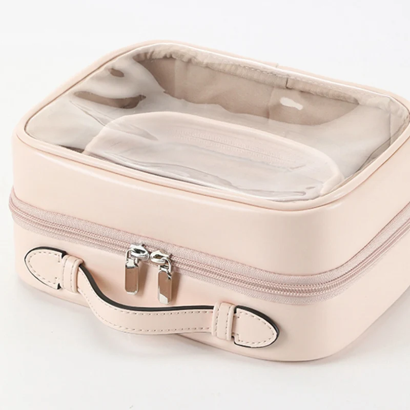 Transparent Wash Bags Waterproof PU Makeup Bag Women Casual Portable Travel Skincare Storage Organizer Make Up Toiletry Bag