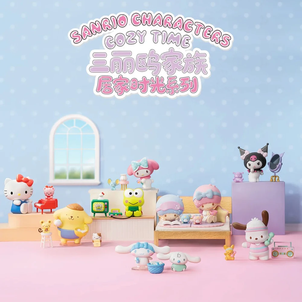 

52 игрушки Sanrio персонажи слепая коробка серии уютное время Mymelody Kuromi Hellokitty Tide игровые украшения подарки модные коллекционные игрушки