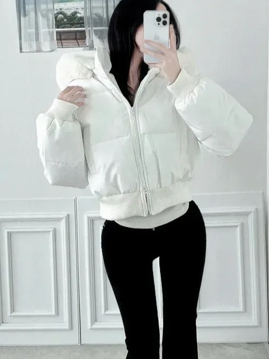 

Корейский дизайн в стиле ретро, хлопковая куртка со съемным капюшоном, женская облегающая хлопковая одежда, зимнее новое съемное пальто