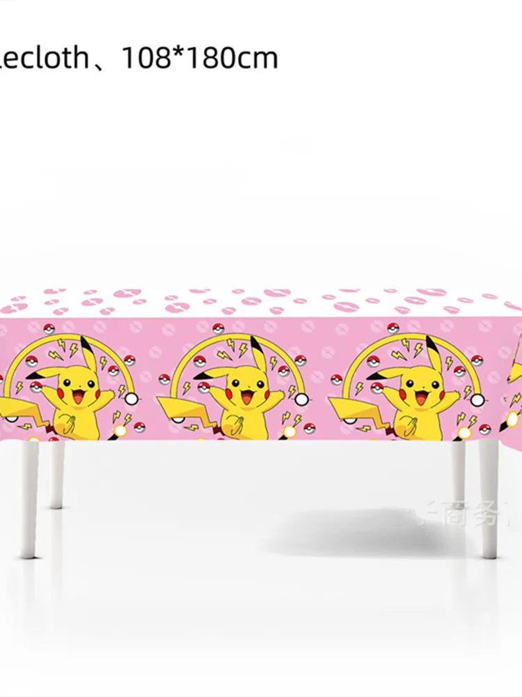 Nappe Pokemon Pikachu, 1 pièce, décor de fête d'anniversaire à thème, nappe jetable, jouet pour fête prénatale, cadeau pour enfant, fournitures de fête
